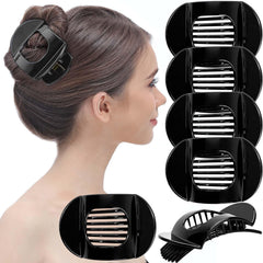 RC ROCHE front view of six medium black clips showing compact pack and reliable grip