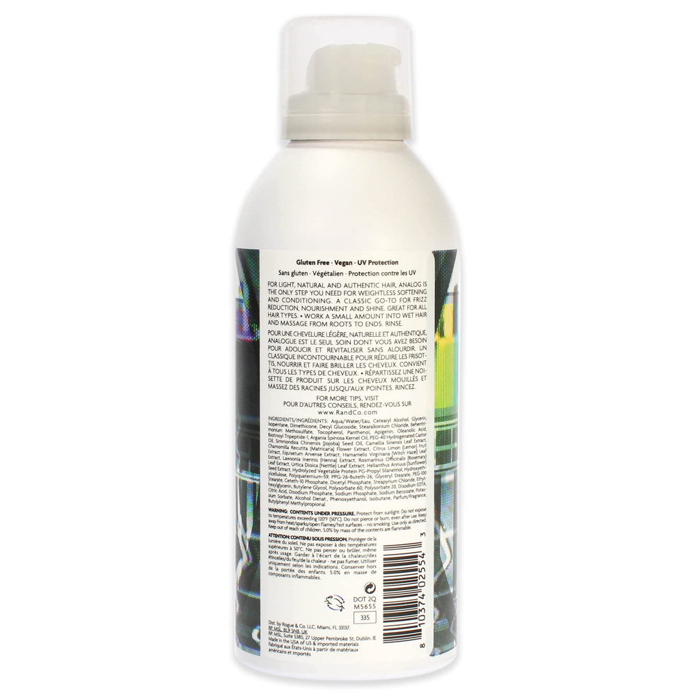 Close-up of R+Co ANALOG airy foam texture for even, non-greasy conditioning