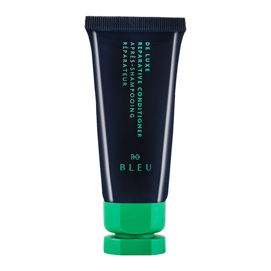 R+Co BLEU De Luxe mini front packaging showing brand and travel size benefit