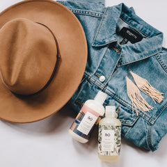 R+Co Dallas ingredients label close-up highlighting biotin, rice protein, saw palmetto benefits