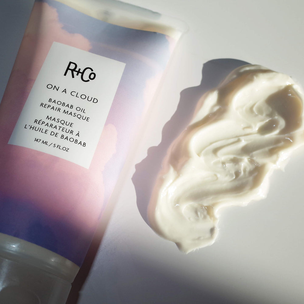 R+Co ingredient mix showing baobab oil and nourishing oils benefits