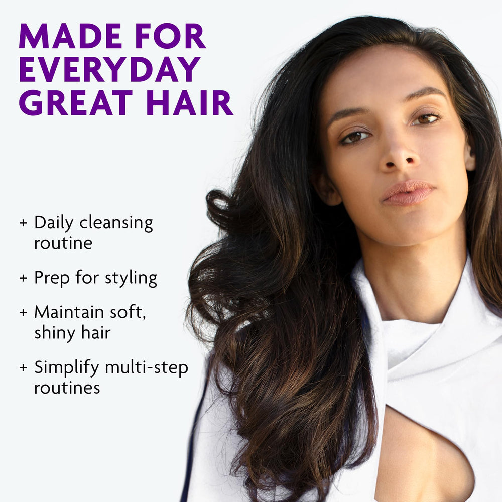 R+Co Television shampoo in bathroom lifestyle showing salon-ready results at home