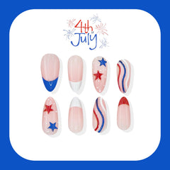 Rdntbeu close-up American flag nail design showing crisp stars and stripes detail