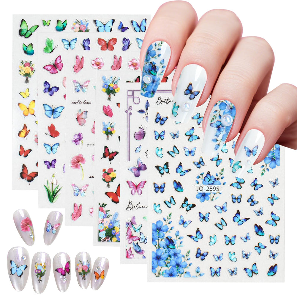 Rdntbeu front packaging showing six colorful butterfly sticker sheets and benefits