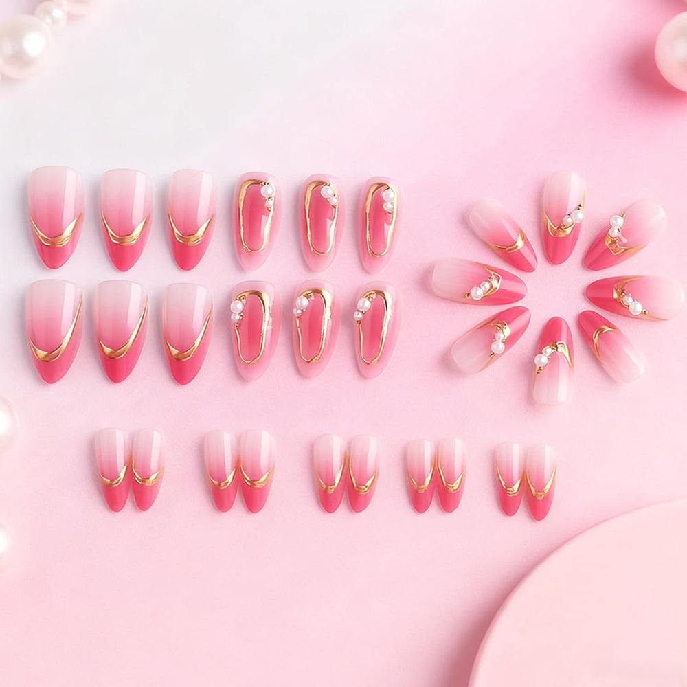 Rdntbeu nails worn on hand demonstrating almond shape and instant polished look benefit