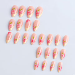 Rdntbeu side profile showing medium almond shape and glossy finish, natural look benefit