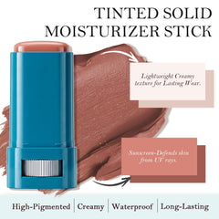Re. Misoo stick applied to cheek demonstrating quick blush application