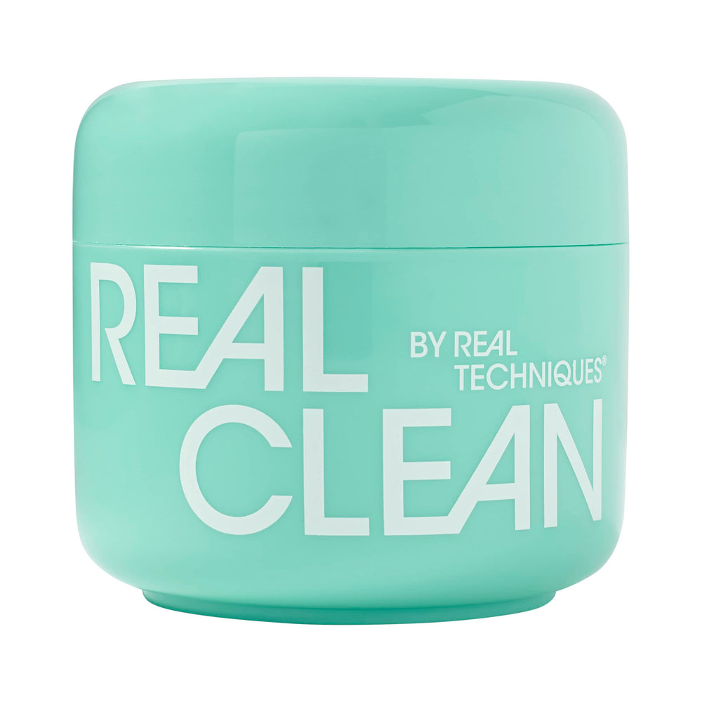 Real Techniques open jar revealing balm texture and smooth glide
