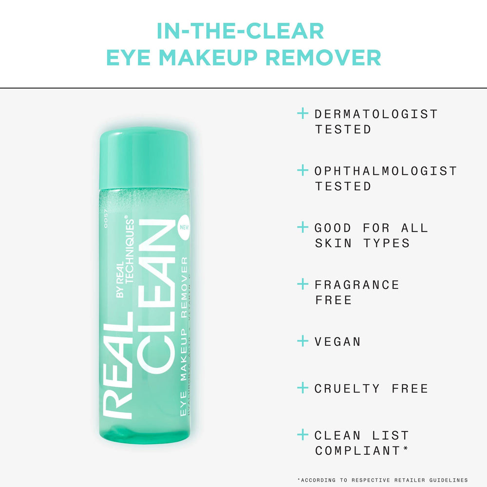Real Techniques ingredient display with hyaluronic acid and vitamin C highlighting skin-replenish benefit