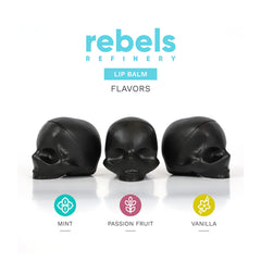REBELS REFINERY three skull balms displayed to show variety and collectible appeal