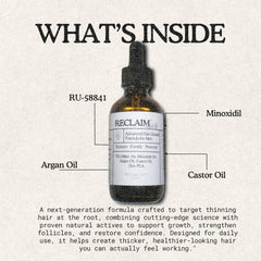 Reclaim Gang bottle beside ruler to show 60ml size and monthly supply