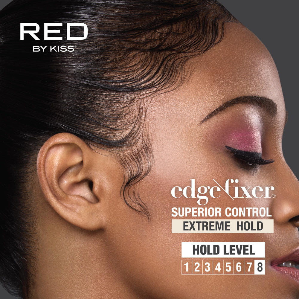 Red by Kiss application with brush demonstrating precise styling benefit