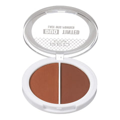 Red by Kiss top view of the two tinted powders highlighting shade mixability benefit