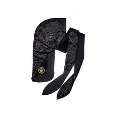 Red by Kiss durag on model front view illustrating comfortable wear and stylish finish