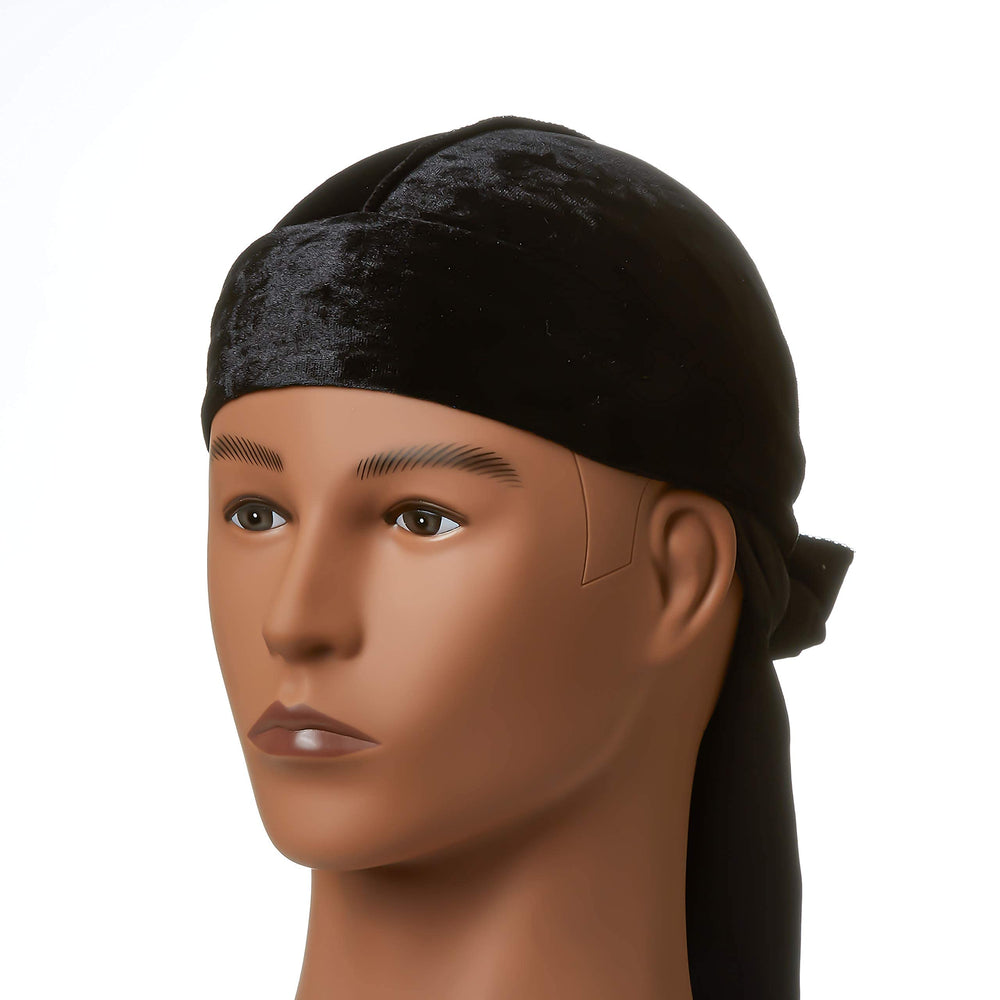 Red by Kiss durag label and seams close-up showing reinforced stitching for long-lasting use