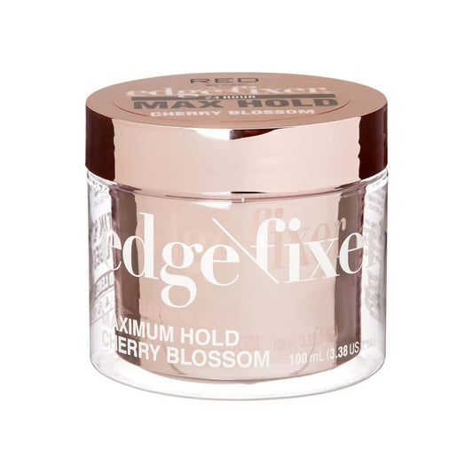 Red by Kiss front jar showing Cherry Blossom scent and polished hold