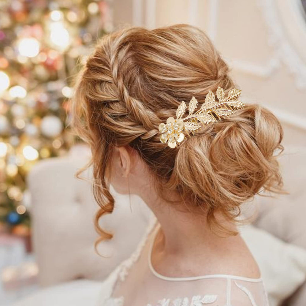 REDANHA comb worn in bride hair demonstrating secure, decorative hold benefit