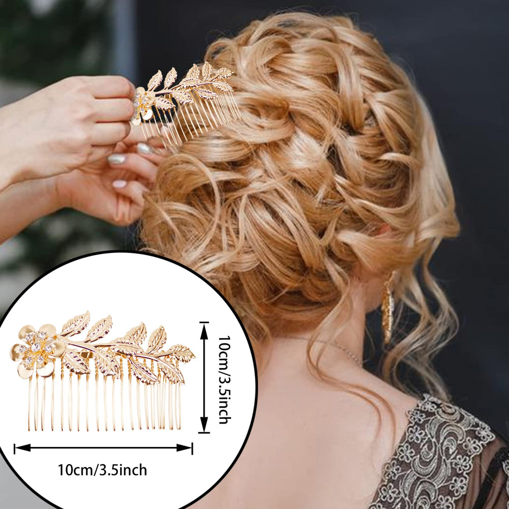 REDANHA model wearing comb in side hairstyle showing bridal look benefit polished finish