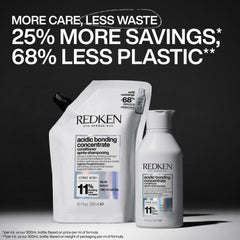 Redken before and after hair comparison showing improved strength and reduced breakage