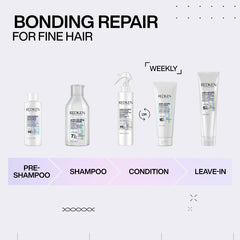 Redken spray applied in shower showing easy rinse-out and detangling