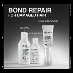 Redken bottle staged on bathroom shelf for salon-quality daily routine