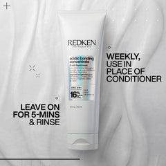 Redken mask being worked through wet hair mid-lengths showing detangling benefit