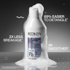 Redken pump dispensing creamy shampoo texture for concentrated lather