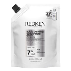 Redken refill front view shows product identity and sustainable benefit