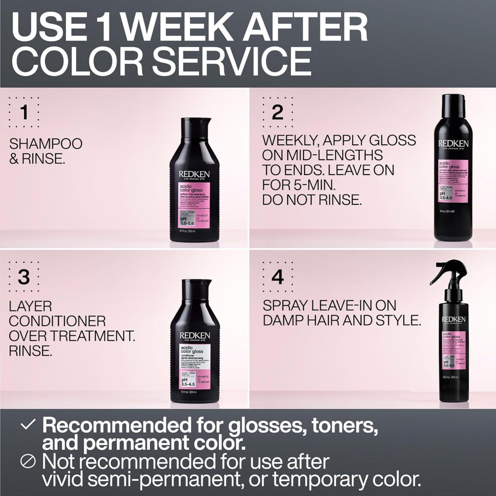 Redken Acidic Color Gloss in hand for size comparison and easy application
