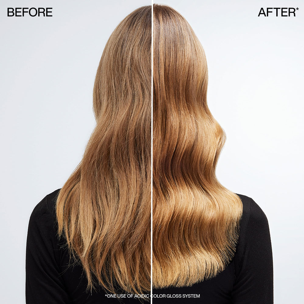 Redken used during blowdry showing heat protection and smooth hair