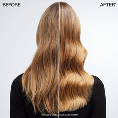 Redken used during blowdry showing heat protection and smooth hair