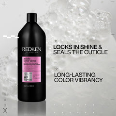 Redken shampoo lather close-up illustrating gentle foam and smoothing texture benefit