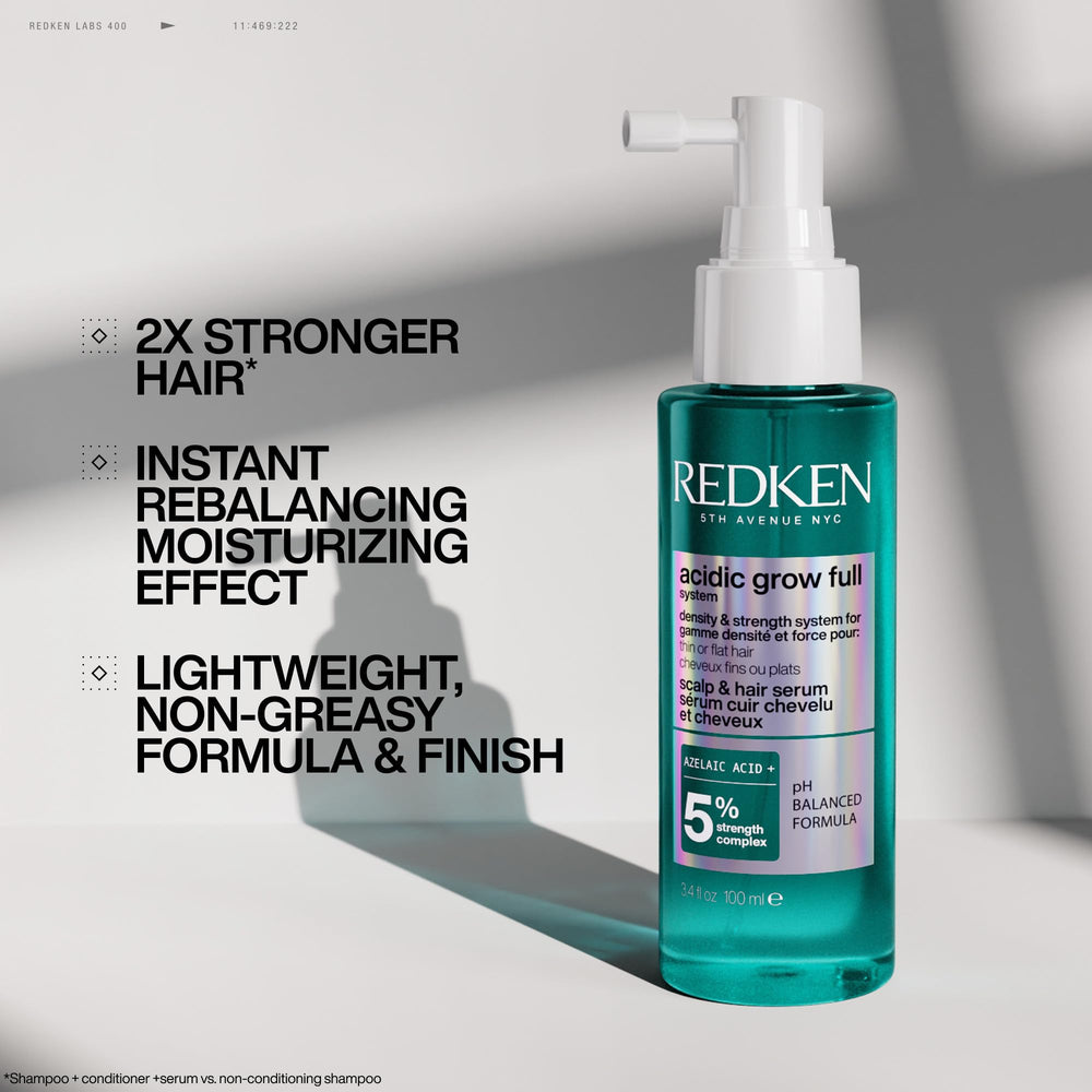 Redken before and after styling comparison for fuller look