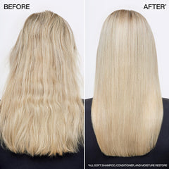 Redken all soft texture drop on palm revealing lightweight formula for fast absorption