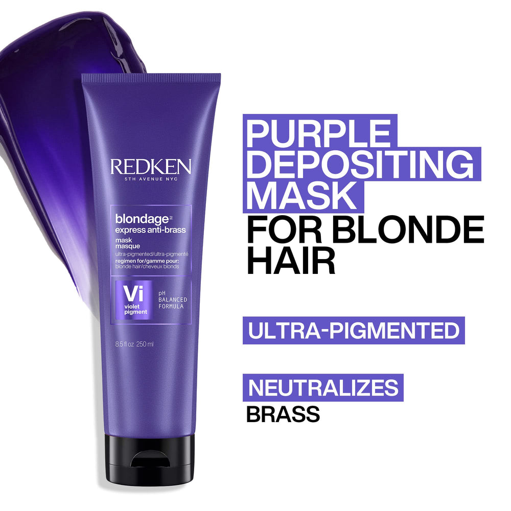Redken Blondage being applied to blonde hair for fast anti-brass correction