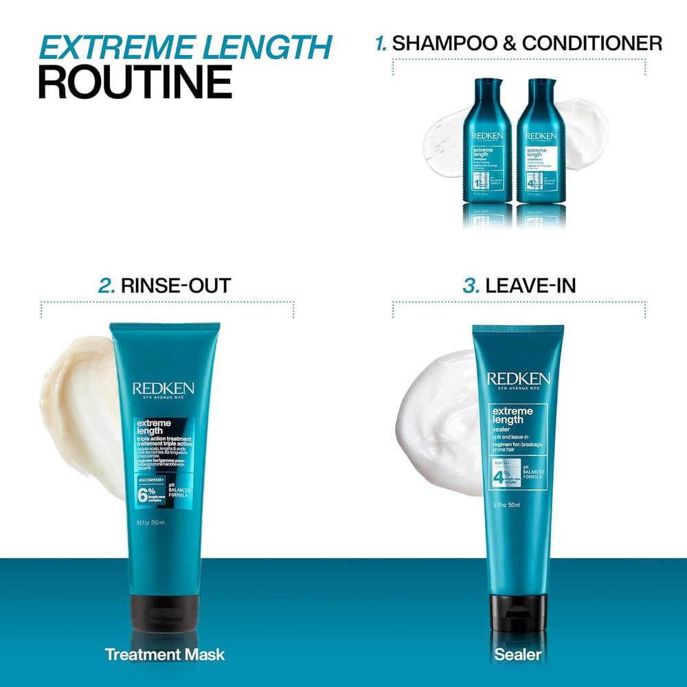 Redken Extreme Length shampoo lather closeup demonstrating gentle cleanse