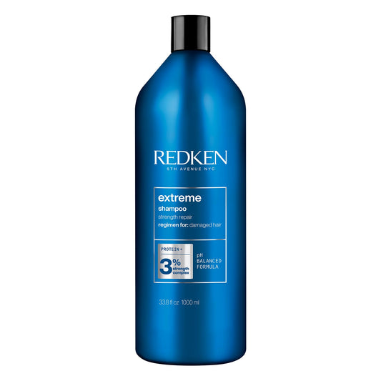 Redken Extreme Shampoo front bottle showing label and benefit