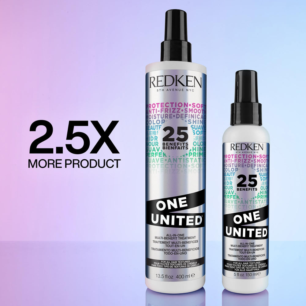 Hand holding Redken One United illustrating simple, everyday use benefit