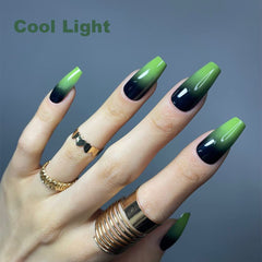 Redykat side profile of extra long coffin nails showing dramatic length