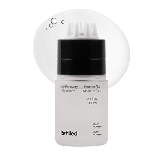 Refilled front packaging showing product and benefits