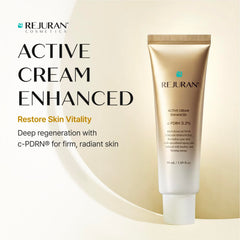 REJURAN close-up cream texture swipe showing rich hydration and smoothness