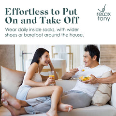 Relax Tony toe separator in use on a foot easing toe pressure