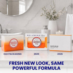 Relumins soap lather in hand demonstrating rich cleansing foam