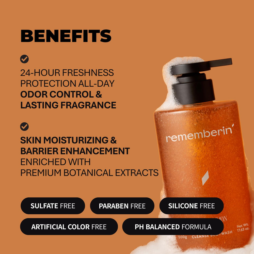 Rememberin bottle in bathroom lifestyle scene showing daily use benefit