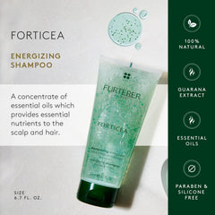René Furterer label close-up highlighting rosemary, guarana and niacinamide benefits