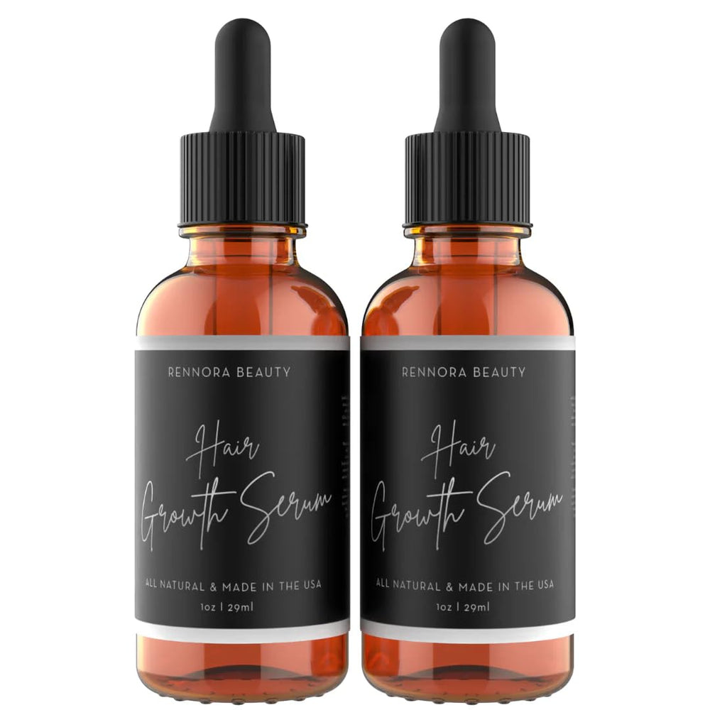 Rennora Beauty front packaging showing two serum bottles and branding for confidence