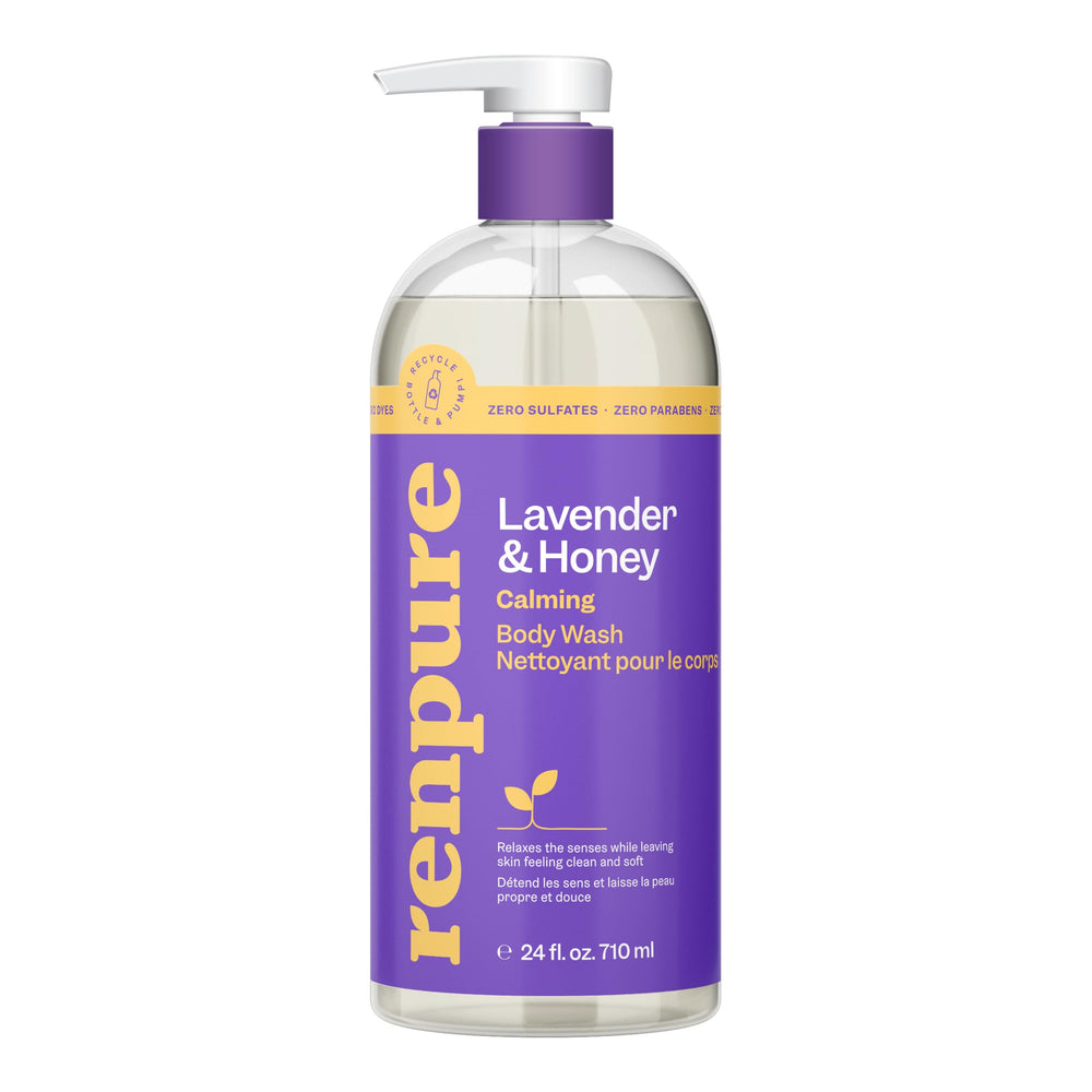 RENPURE front packaging showing lavender and honey scent and soothing benefit