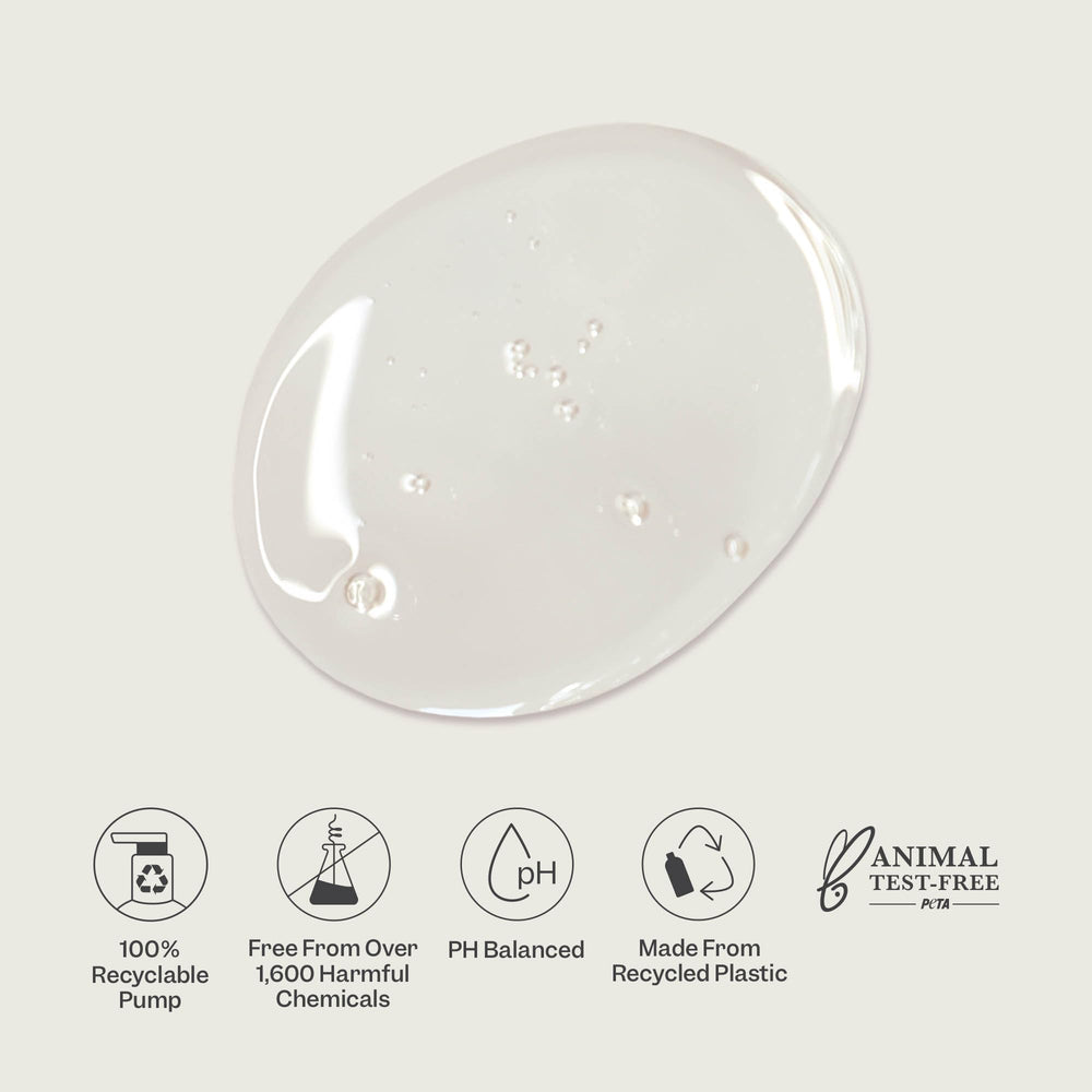 Renpure shampoo held in hand showing 24 oz scale and value