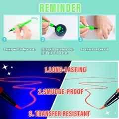 REPULOS neon eyeliners glowing under UV light highlighting festival‑ready visibility