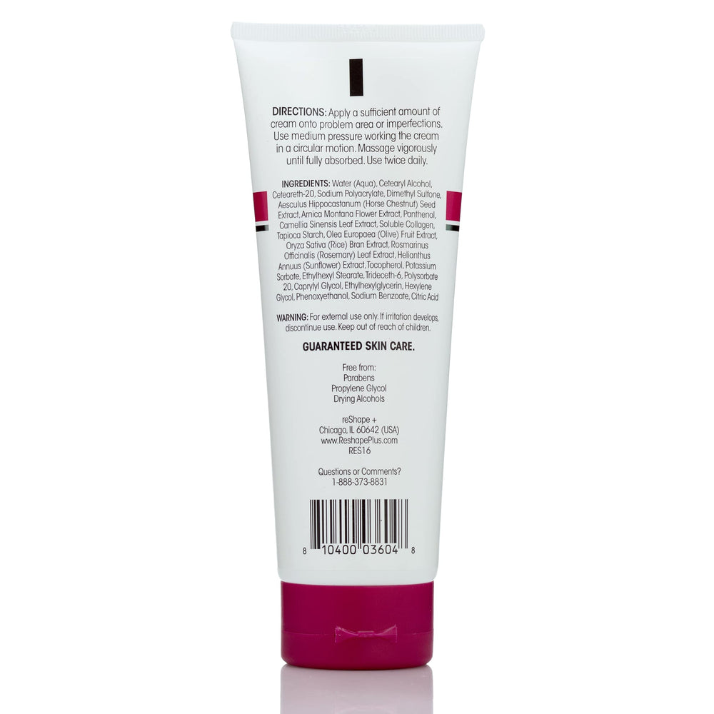 Reshape+ cream texture close-up displaying smooth consistency and moisturizing benefit